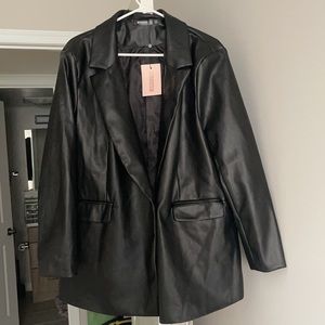 NWT Size10 Missguided Oversize Faux Leather Blazer